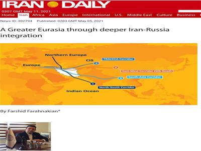 A greater Eurasia with Iran–Russia deepening integration 